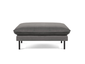 Cosmopolitan Design - Pouf "Vienna" in velluto grigio chiaro 