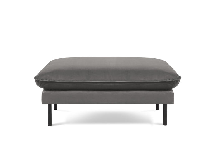 Cosmopolitan Design - Pouf "Vienna" in velluto grigio chiaro 