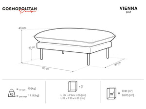 Cosmopolitan Design - Pouf "Vienna" in tessuto strutturato beige chiaro 