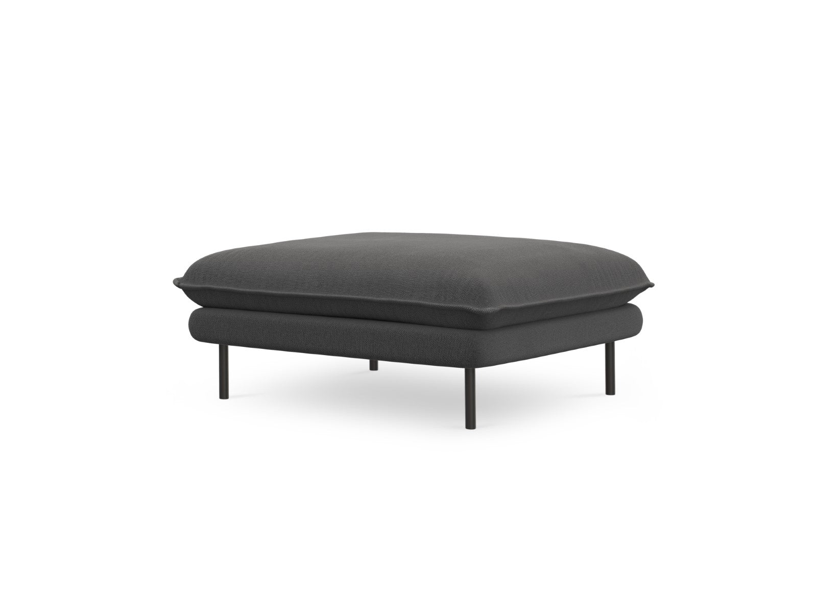 Cosmopolitan Design - Pouf "Vienna" in tessuto strutturato grigio scuro 