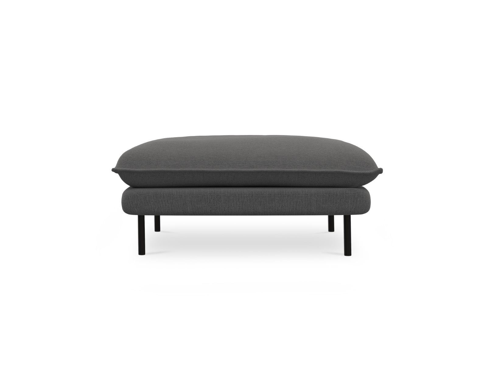 Cosmopolitan Design - Pouf "Vienna" in tessuto strutturato grigio scuro 