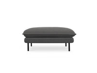 Cosmopolitan Design - Pouf "Vienna" in tessuto strutturato grigio scuro 