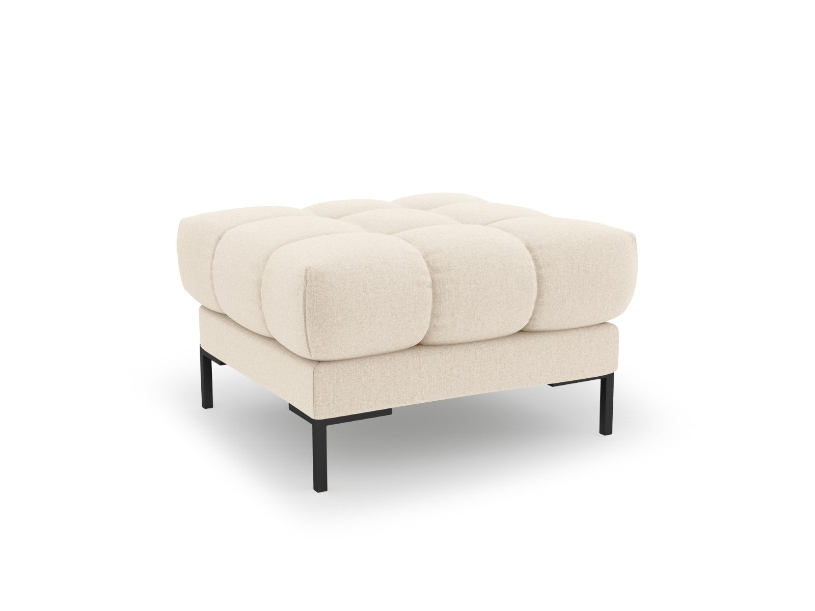 Cosmopolitan Design - Pouf "Bali" in tessuto strutturato beige chiaro 