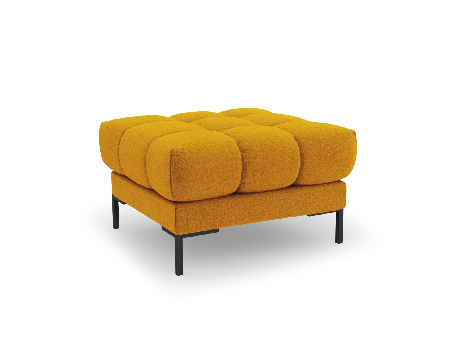Cosmopolitan Design - Pouf "Bali" in tessuto strutturato giallo 