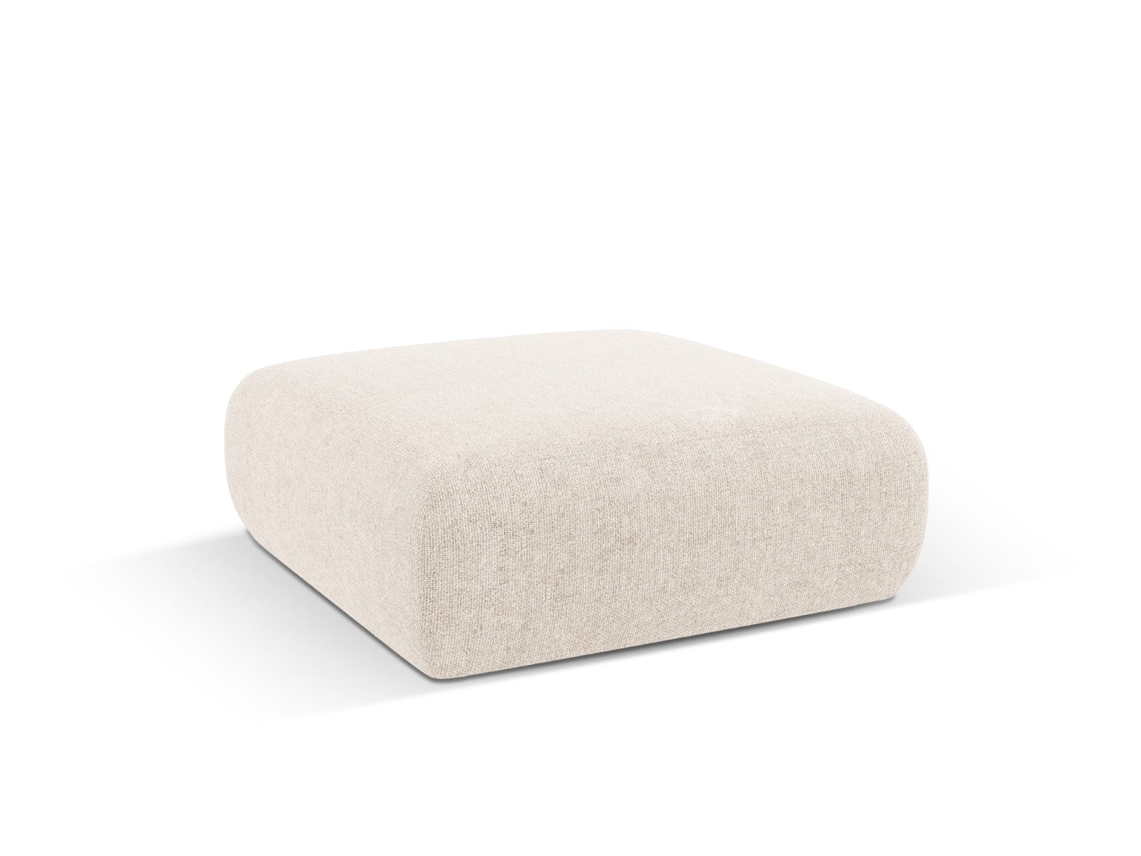 Cosmopolitan Design - Pouf "Nolio" 2 posti in ciniglia beige chiaro 