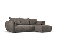 Cosmopolitan Design - Divano convertibile angolare destro con contenitore "Matera" 4 posti in ciniglia grigio 