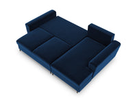 Cosmopolitan Design - Divano convertibile angolare destro con contenitore "Kyoto" 4 posti in velluto blu reale 