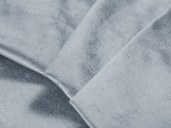 Cosmopolitan Design - Divano convertibile angolare destro con contenitore "Clinton" 5 posti in velluto azzurro 