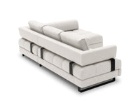 Cosmopolitan Design - Divano convertibile angolare destro con box "Clinton" 5 posti tessuto strutturato grigio chiaro 