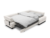 Cosmopolitan Design - Divano convertibile angolare destro con box "Clinton" 5 posti tessuto strutturato grigio chiaro 