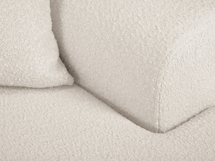 Cosmopolitan Design - Divano convertibile angolare destro con contenitore "Kyoto" 4 posti in bouclé beige 