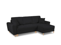 Cosmopolitan Design - Divano convertibile angolare destro con contenitore "Kyoto" 4 posti in bouclé nero 
