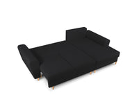 Cosmopolitan Design - Divano convertibile angolare destro con contenitore "Kyoto" 4 posti in bouclé nero 