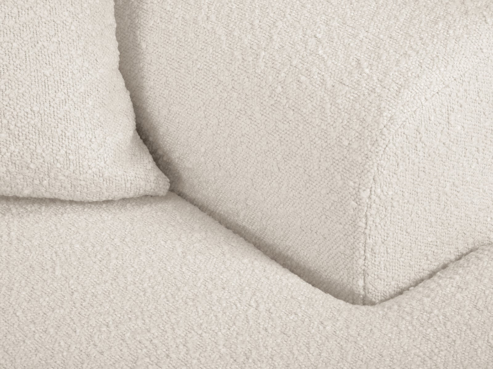 Cosmopolitan Design - Divano convertibile angolare destro con contenitore "Kyoto" 4 posti in bouclé beige 