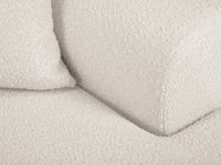 Cosmopolitan Design - Divano convertibile angolare destro con contenitore "Kyoto" 4 posti in bouclé beige 