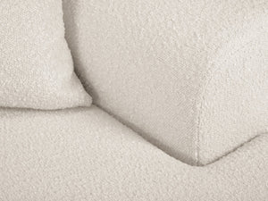 Cosmopolitan Design - Divano convertibile angolare destro con contenitore "Kyoto" 4 posti in bouclé beige 