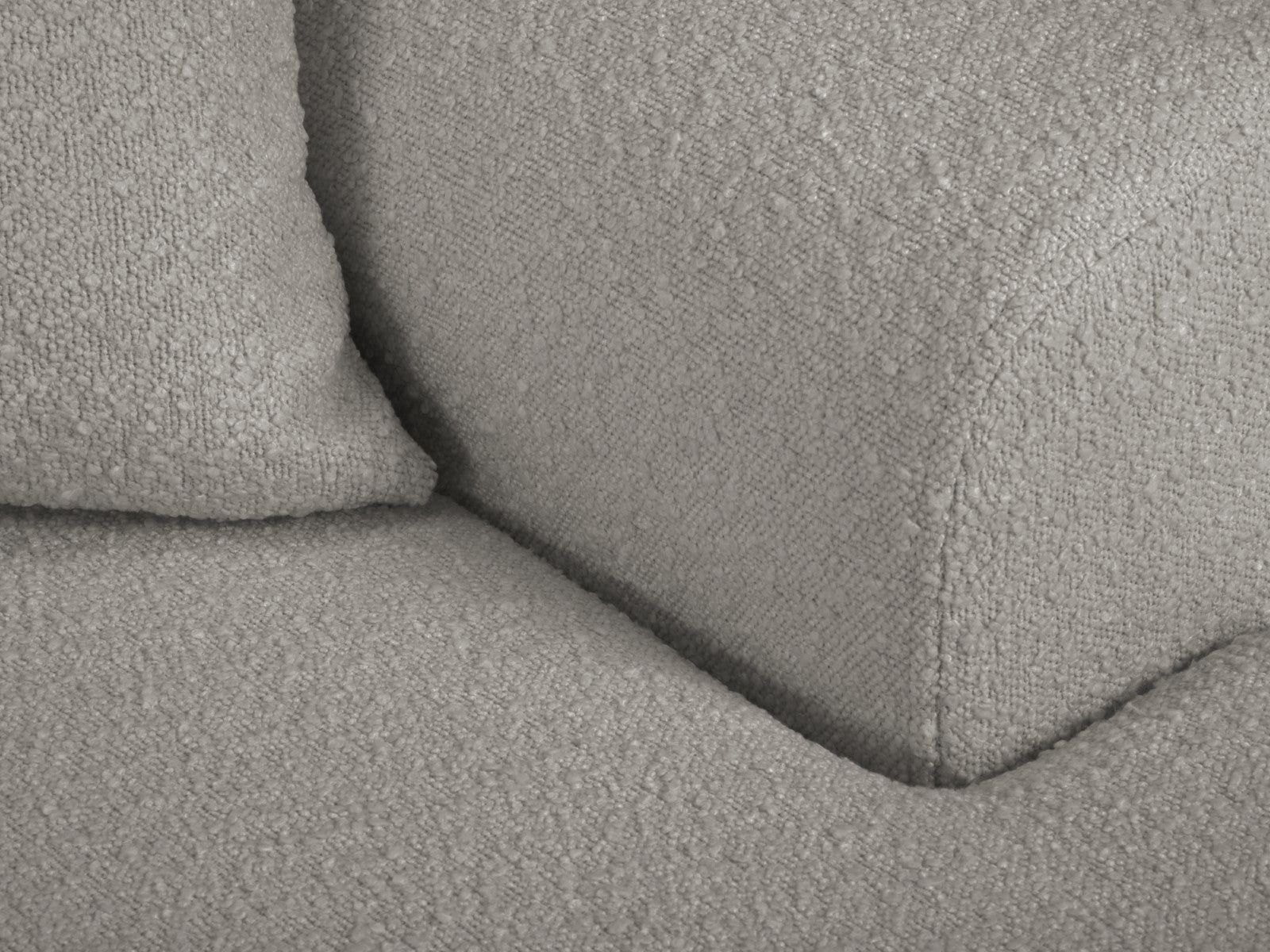 Cosmopolitan Design - Divano convertibile angolare destro con contenitore "Kyoto" 4 posti in bouclé grigio 