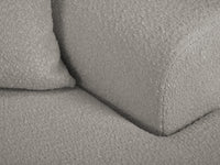 Cosmopolitan Design - Divano convertibile angolare destro con contenitore "Kyoto" 4 posti in bouclé grigio 