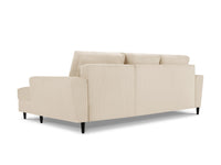 Cosmopolitan Design - Divano convertibile angolare destro con contenitore "Kyoto" 4 posti in velluto a coste beige 