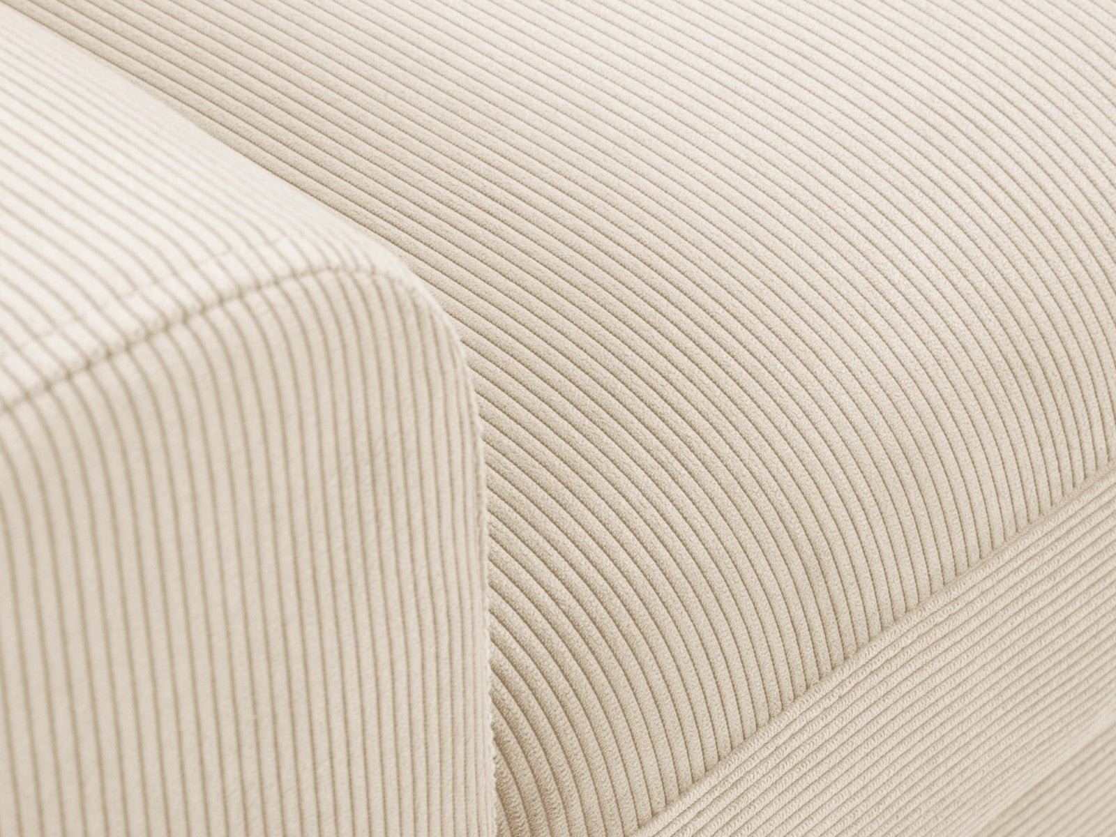 Cosmopolitan Design - Divano convertibile angolare destro con contenitore "Kyoto" 4 posti in velluto a coste beige 