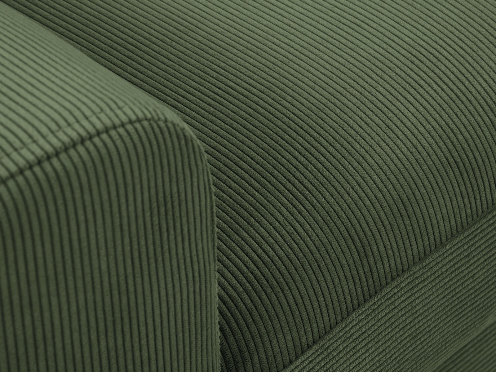 Cosmopolitan Design - Divano convertibile angolare destro con box "Kyoto" 4 posti in velluto a coste verde bottiglia 