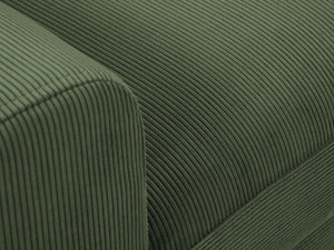 Cosmopolitan Design - Divano convertibile angolare destro con box "Kyoto" 4 posti in velluto a coste verde bottiglia 