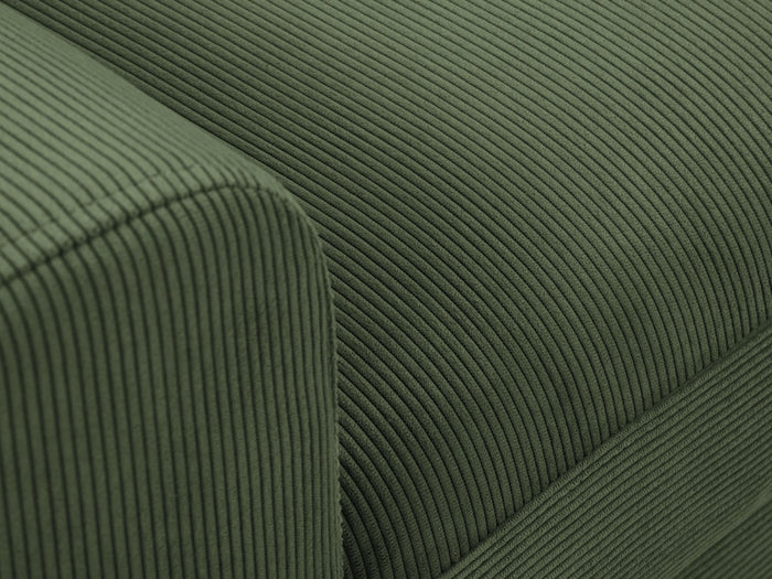 Cosmopolitan Design - Divano convertibile angolare destro con box "Kyoto" 4 posti in velluto a coste verde bottiglia 