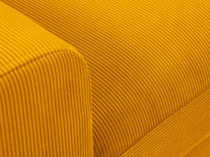 Cosmopolitan Design - Divano convertibile angolare destro con contenitore "Kyoto" 4 posti in velluto a coste giallo 