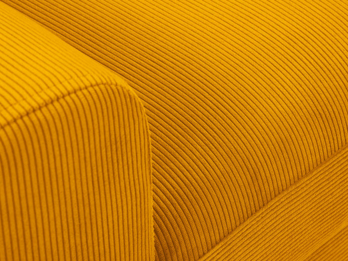 Cosmopolitan Design - Divano convertibile angolare destro con contenitore "Kyoto" 4 posti in velluto a coste giallo 