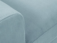 Cosmopolitan Design - Divano convertibile angolare destro con contenitore "Kyoto" 4 posti in velluto a coste azzurro 