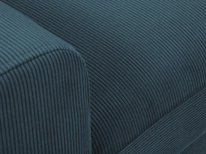 Cosmopolitan Design - Divano convertibile angolare destro con contenitore "Kyoto" 4 posti in velluto a coste blu scuro 