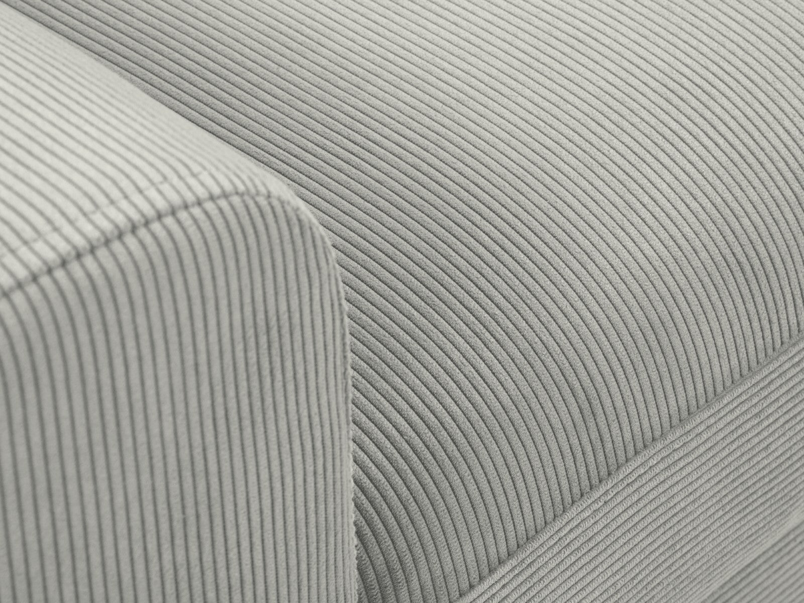 Cosmopolitan Design - Divano convertibile angolare destro con box "Kyoto" 4 posti in velluto a coste grigio chiaro 