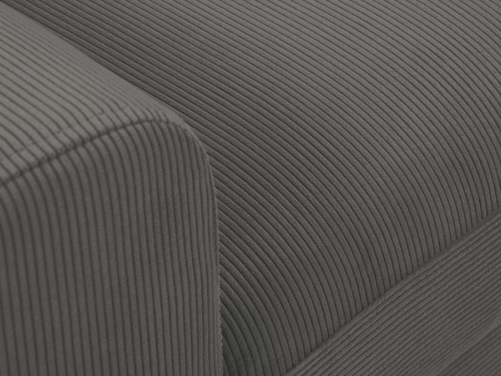 Cosmopolitan Design - Divano convertibile angolare destro con contenitore "Kyoto" 4 posti in velluto a coste grigio 