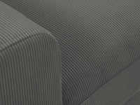 Cosmopolitan Design - Divano convertibile angolare destro con contenitore "Kyoto" 4 posti in velluto a coste grigio 