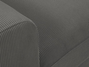 Cosmopolitan Design - Divano convertibile angolare destro con contenitore "Kyoto" 4 posti in velluto a coste grigio 