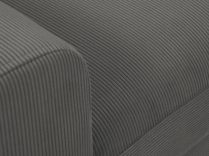 Cosmopolitan Design - Divano convertibile angolare destro con contenitore "Kyoto" 4 posti in velluto a coste grigio 