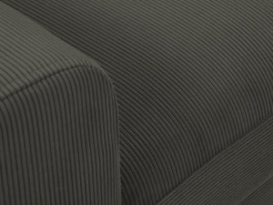 Cosmopolitan Design - Divano convertibile angolare destro con contenitore "Kyoto" 4 posti in velluto a coste nero 