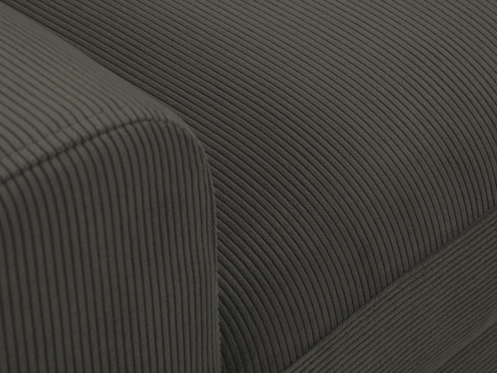 Cosmopolitan Design - Divano convertibile angolare destro con contenitore "Kyoto" 4 posti in velluto a coste nero 