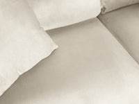 Cosmopolitan Design - Divano convertibile angolare destro con contenitore "Kyoto" 5 posti in velluto beige chiaro 