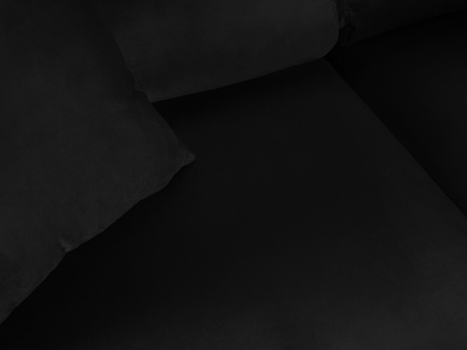 Cosmopolitan Design - Divano convertibile angolare destro con contenitore "Kyoto" 5 posti in velluto nero 