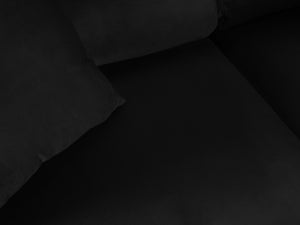 Cosmopolitan Design - Divano convertibile angolare destro con contenitore "Kyoto" 5 posti in velluto nero 