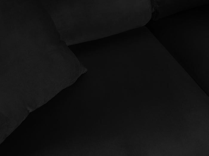 Cosmopolitan Design - Divano convertibile angolare destro con contenitore "Kyoto" 5 posti in velluto nero 