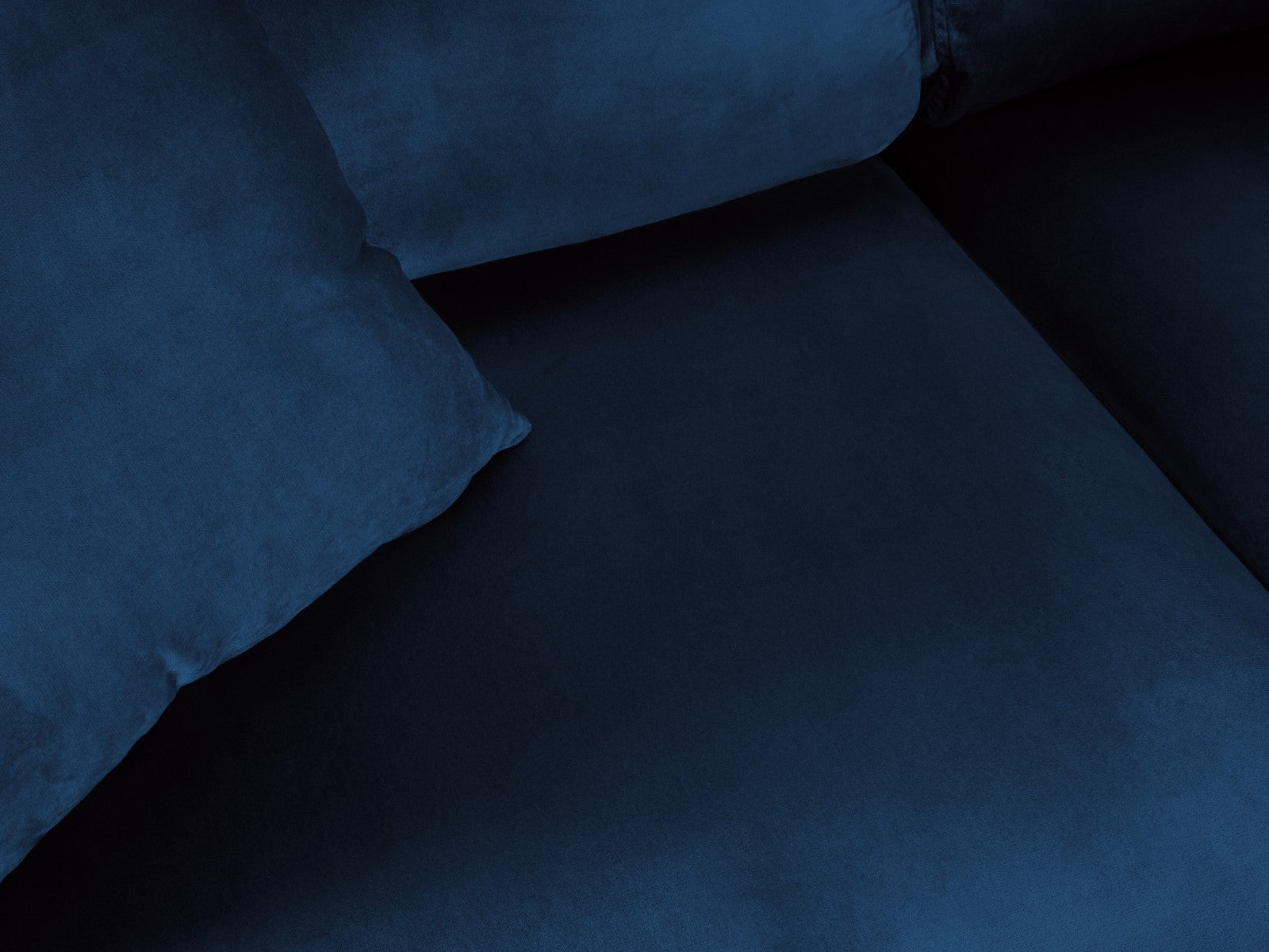 Cosmopolitan Design - Divano convertibile angolare destro con contenitore "Kyoto" 5 posti in velluto blu reale 