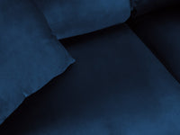Cosmopolitan Design - Divano convertibile angolare destro con contenitore "Kyoto" 5 posti in velluto blu reale 