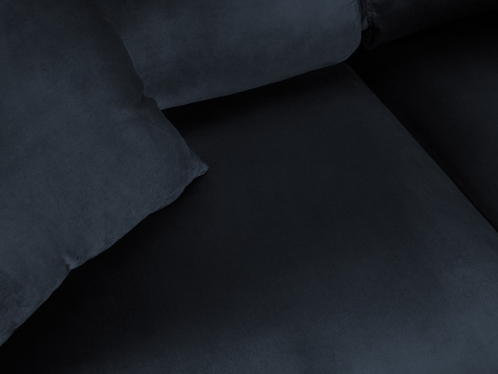 Cosmopolitan Design - Divano convertibile angolare destro con contenitore "Kyoto" 5 posti in velluto blu scuro 