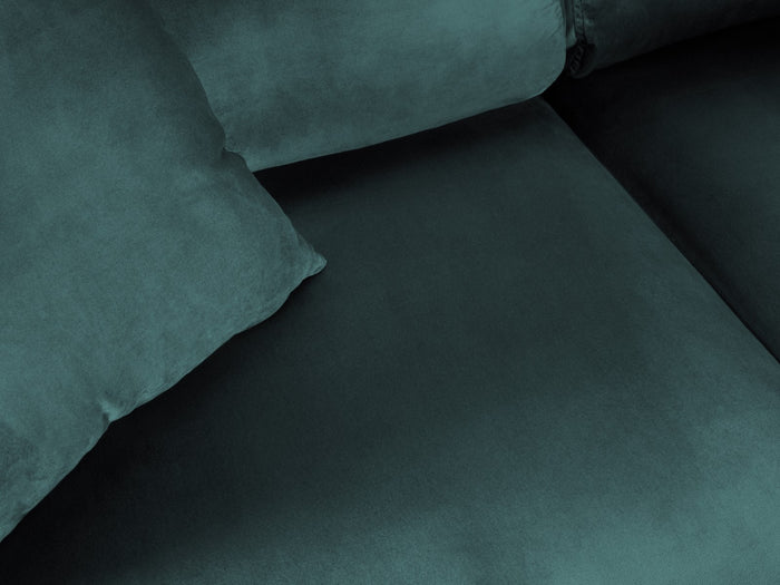 Cosmopolitan Design - Divano convertibile angolare destro con contenitore "Kyoto" 5 posti in velluto petrolio 