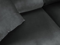 Cosmopolitan Design - Divano convertibile angolare destro con contenitore "Kyoto" 5 posti in velluto grigio scuro 