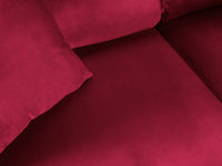 Cosmopolitan Design - Divano convertibile angolare destro con contenitore "Kyoto" 5 posti in velluto rosso 