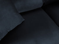 Cosmopolitan Design - Divano convertibile angolare destro con contenitore "Kyoto" 5 posti in velluto blu scuro 