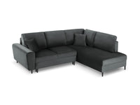 Cosmopolitan Design - Divano convertibile angolare destro con contenitore "Kyoto" 5 posti in velluto grigio scuro 